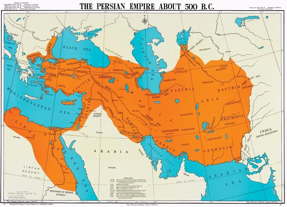 Map of the First Persian Empire (Achaemenid Empire)