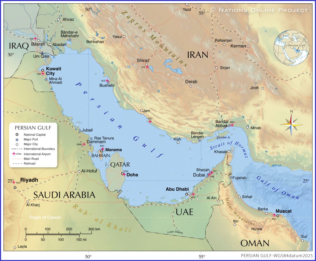 Political Map of Persian Gulf - Nations Online Project