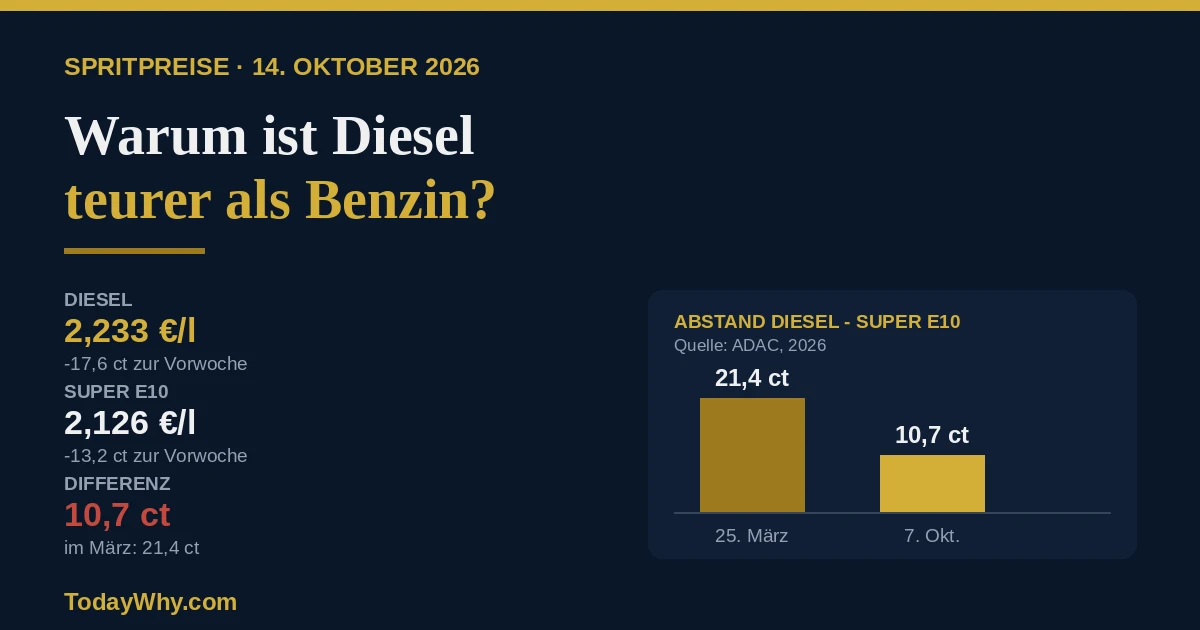 Warum ist Diesel teurer als Benzin und Super? Die 5 Gründe