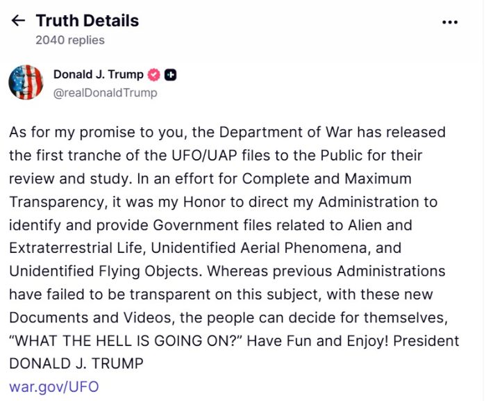 Trump UFO files