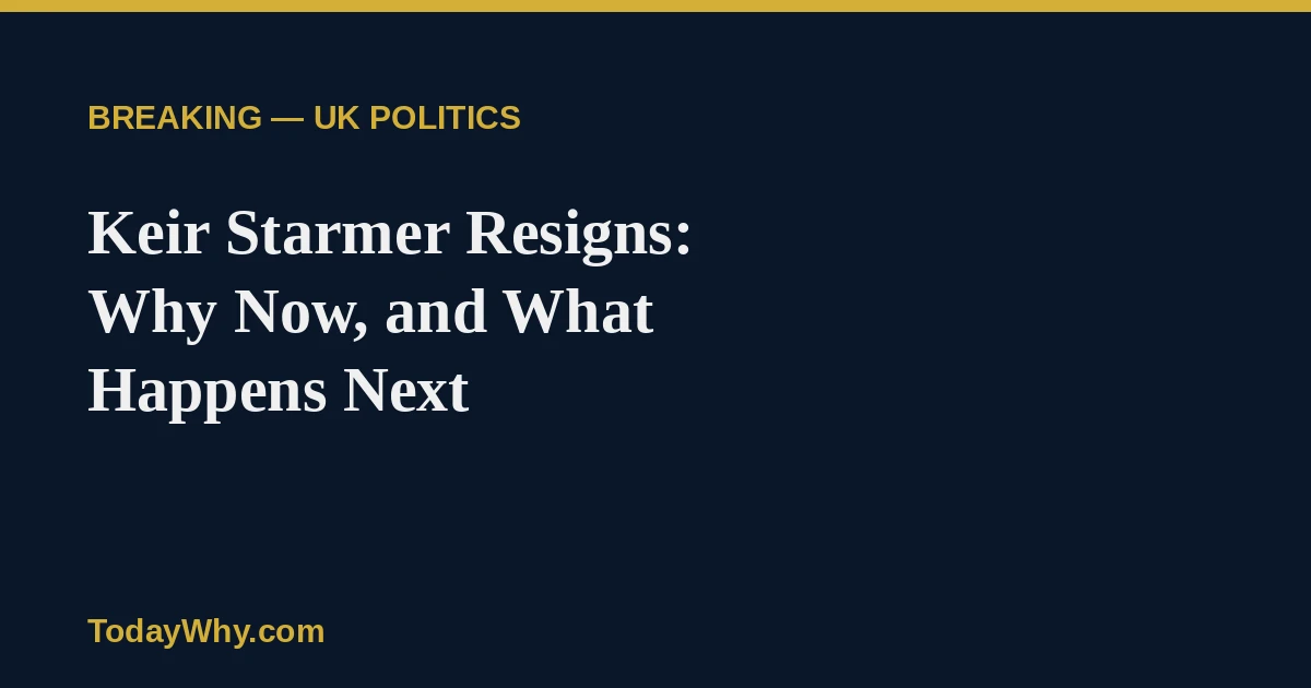 Keir Starmer Resigns: Why Now, and What Happens Next