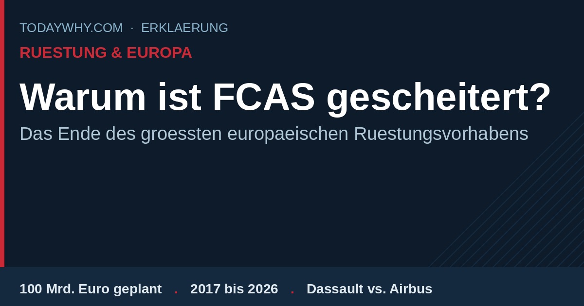 Warum ist das FCAS-Projekt gescheitert? Das Ende des größten europäischen Rüstungsvorhabens