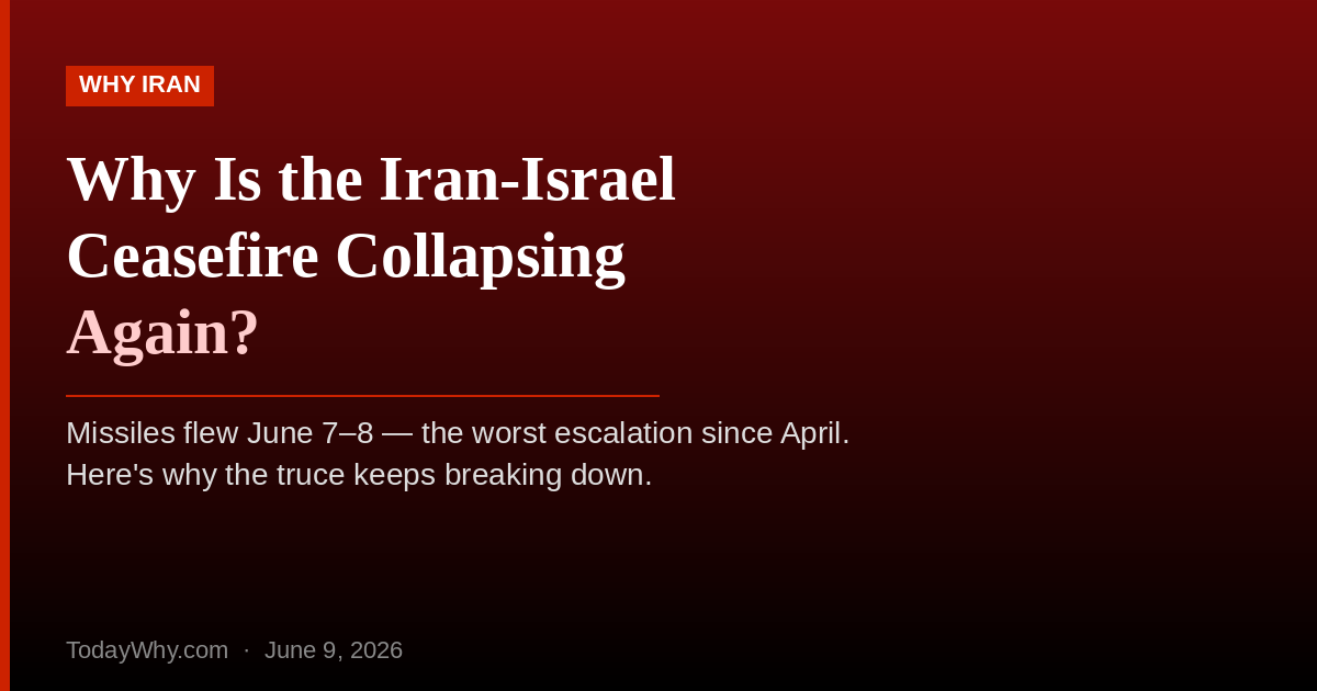 Why Is the Iran-Israel Ceasefire Collapsing Again? 2 Why Is the Iran-Israel Ceasefire Collapsing Again?