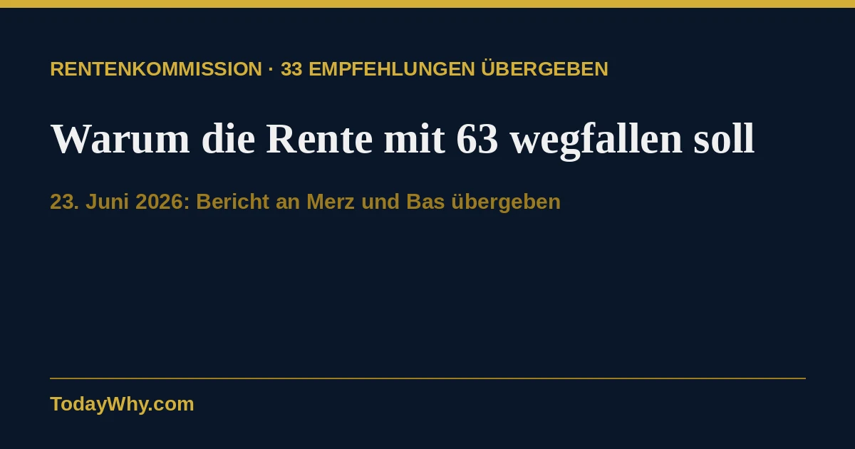 Warum reformiert Deutschland die Rente? Die Rentenkommission hat ihren Bericht am 23. Juni offiziell übergeben — die wichtigsten Punkte erklärt.