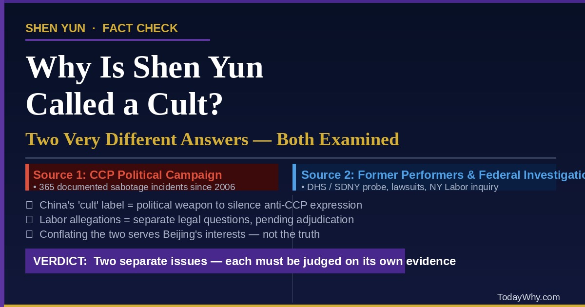 Why Is Shen Yun Called a Cult? Separating CCP Propaganda from Legitimate Questions