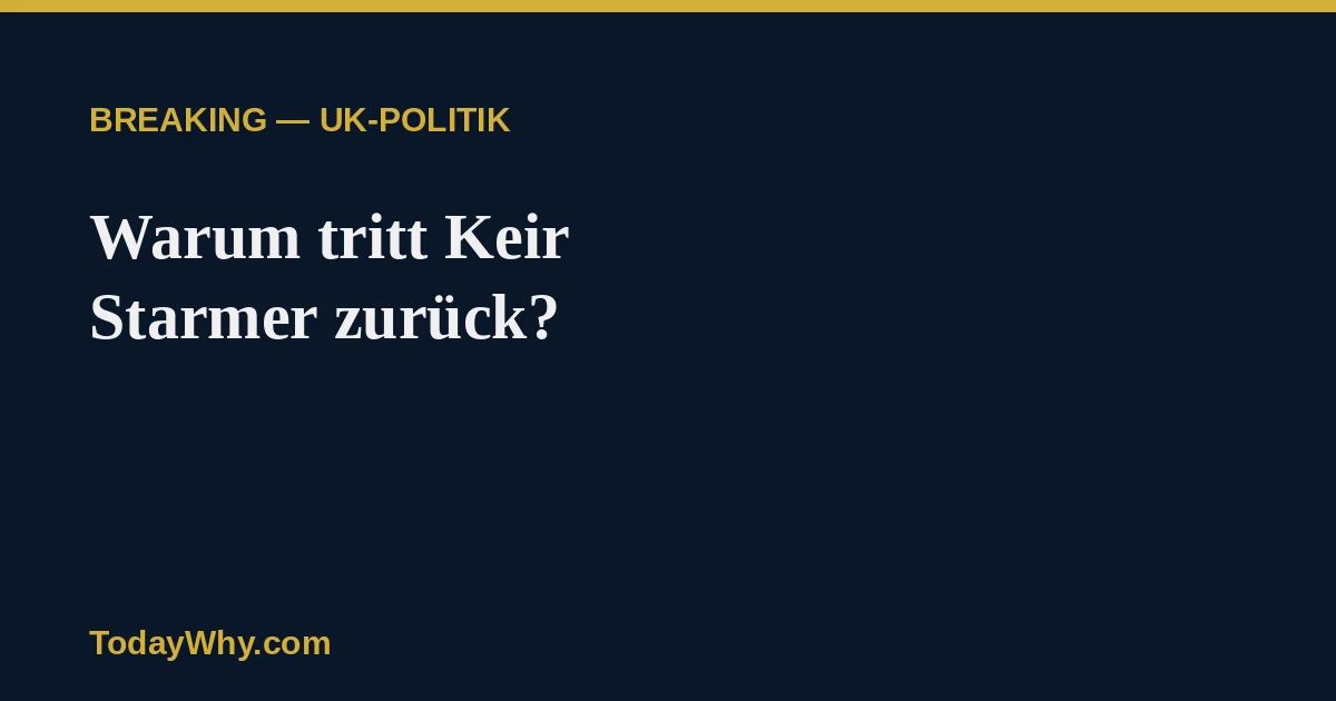 Warum tritt Keir Starmer zurück? Der Rücktritt im Überblick