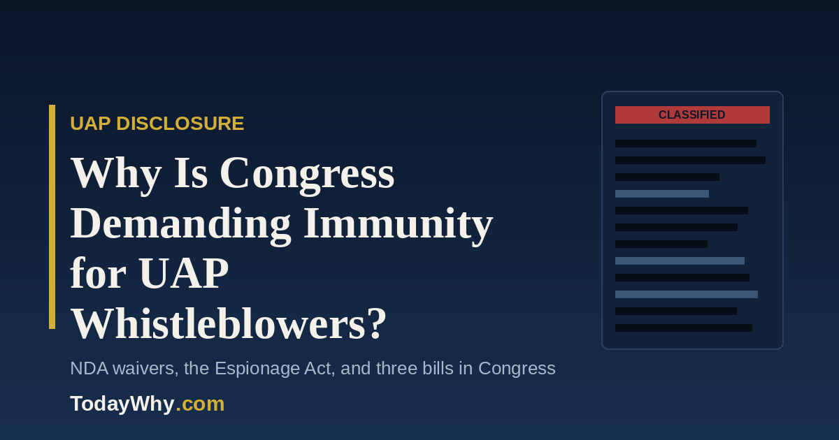 Why Is Congress Demanding Immunity for UAP Whistleblowers? 1 Why Is Congress Demanding Immunity for UAP Whistleblowers?