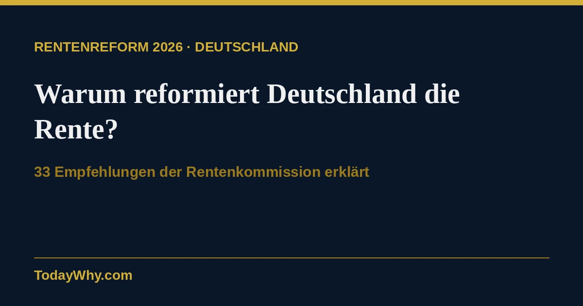 Warum reformiert Deutschland die Rente?