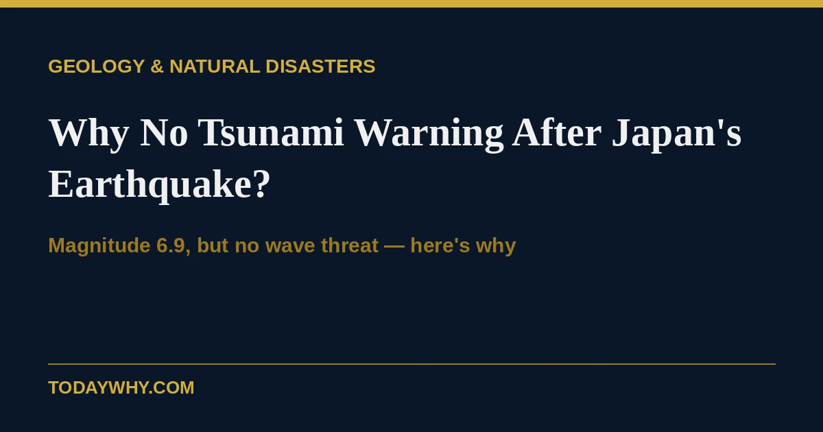 Why no Tsunami warning after Japan’s earthquake?