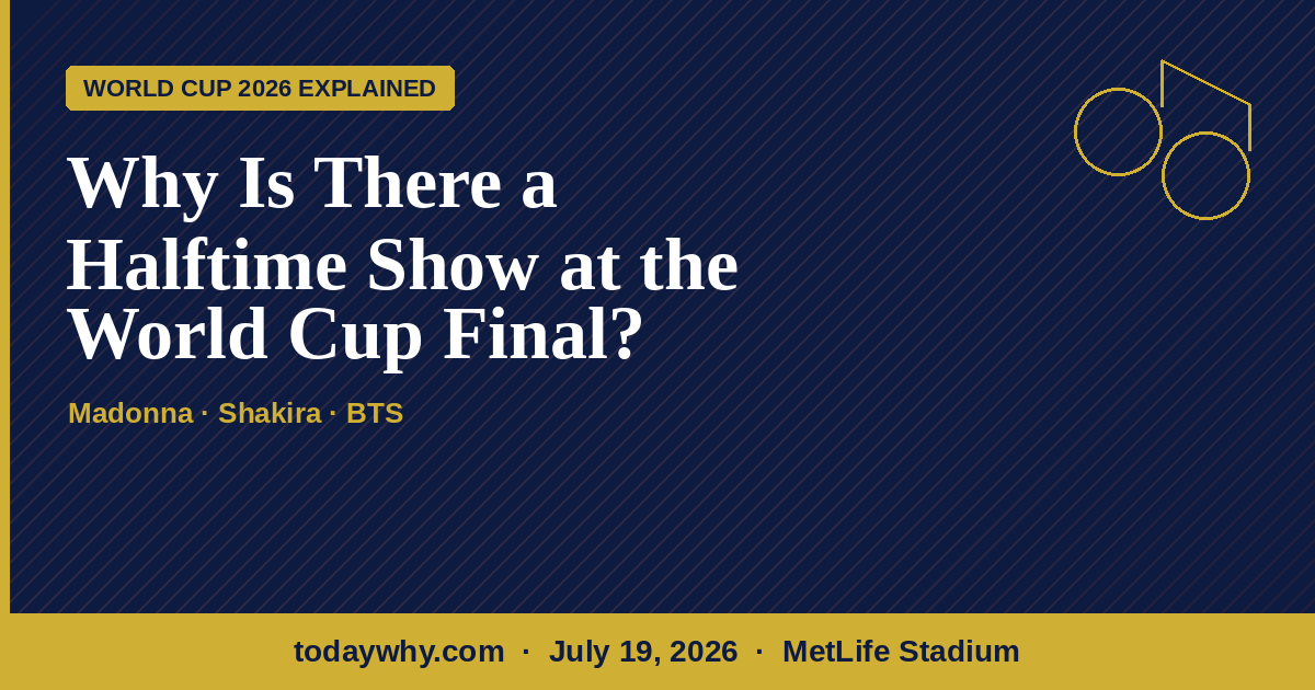 For the first time ever, the FIFA World Cup final has a halftime show. Here's why FIFA made the change, who's performing, and why critics are pushing back.