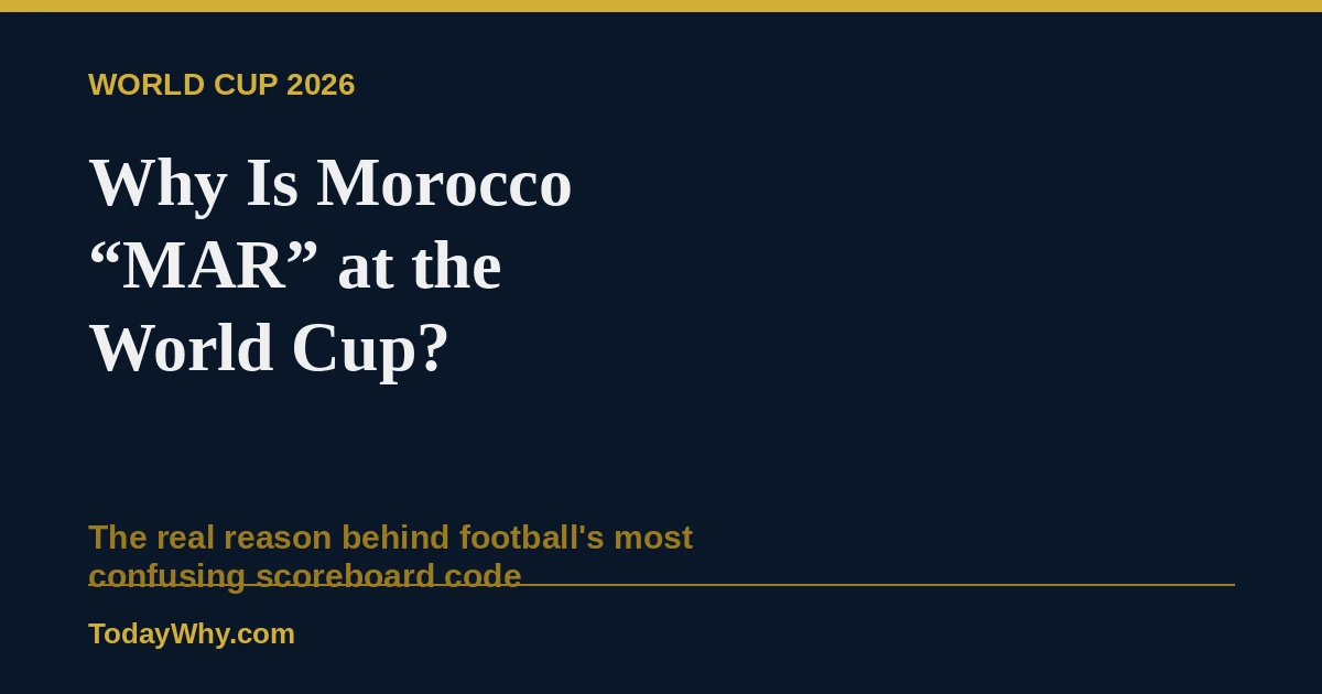 Why is Morocco 'MAR' at the World Cup? The real reason 6 Why is Morocco ‘MAR’ at the World Cup? The real reason