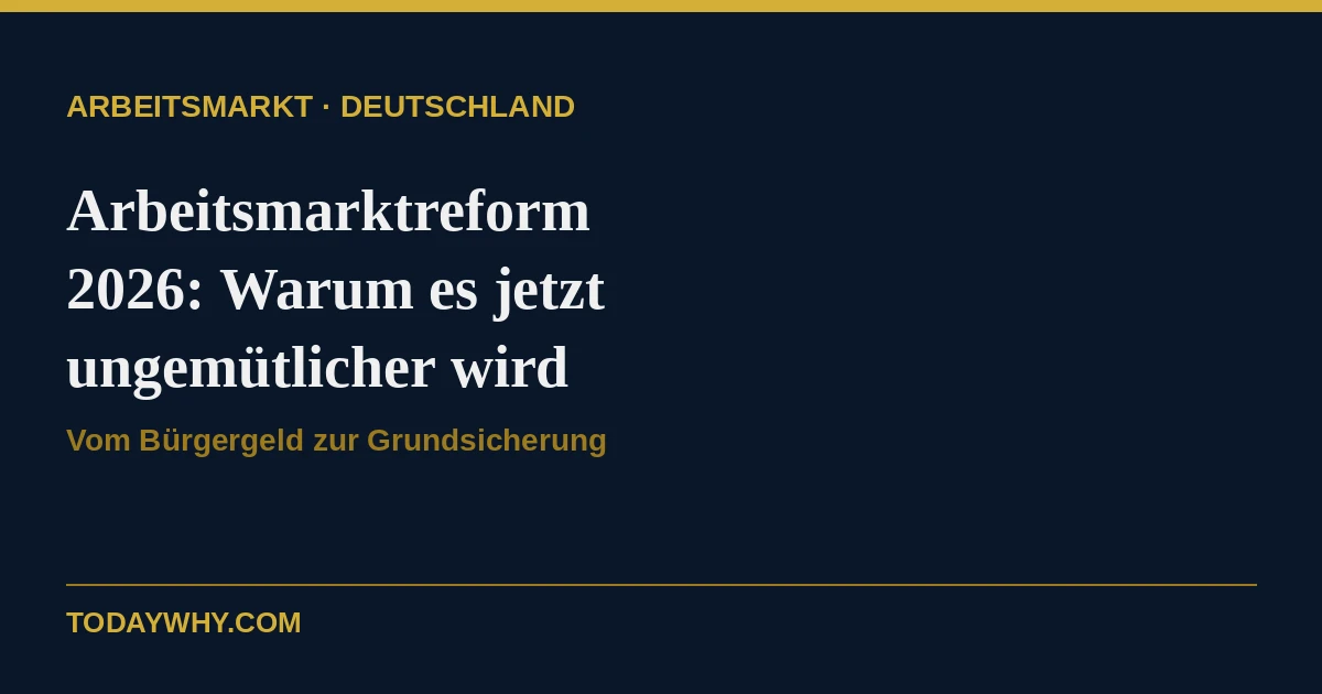Arbeitsmarktreform 2026: Warum es jetzt ungemütlicher wird