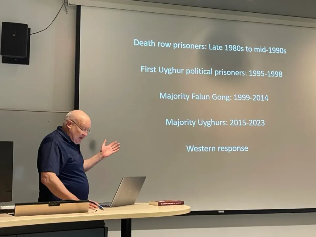 Organ Harvesting: Why it spread from Falun Gong to Uyghurs 4 Author Ethan Gutmann speaks during a panel of the International Congress on Law and Mental Health in Montreal on July 1, 2026. Noé Chartier/The Epoch Times