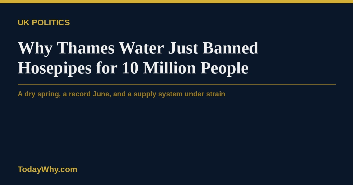 Thames Water hosepipe ban 2026: Who's affected & Why