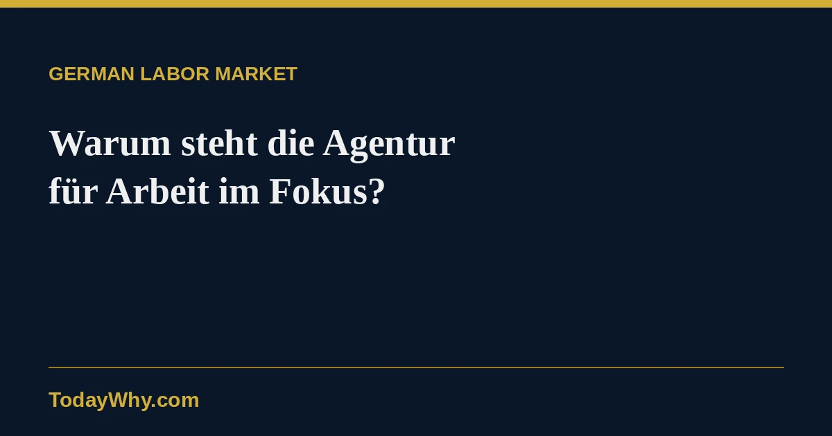Warum steht die Agentur für Arbeit im Fokus?