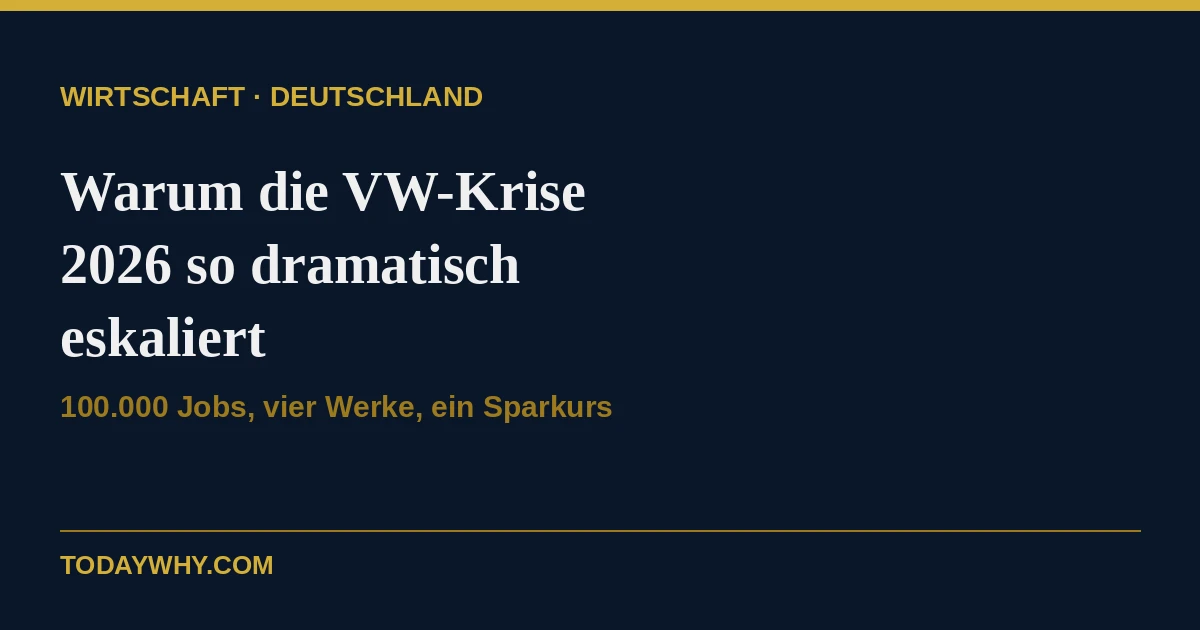 Warum die VW-Krise 2026 so dramatisch eskaliert