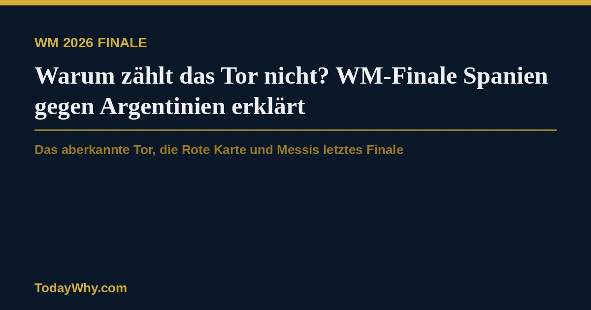 Warum zählt das Tor nicht? WM-Finale Spanien gegen Argentinien erklärt