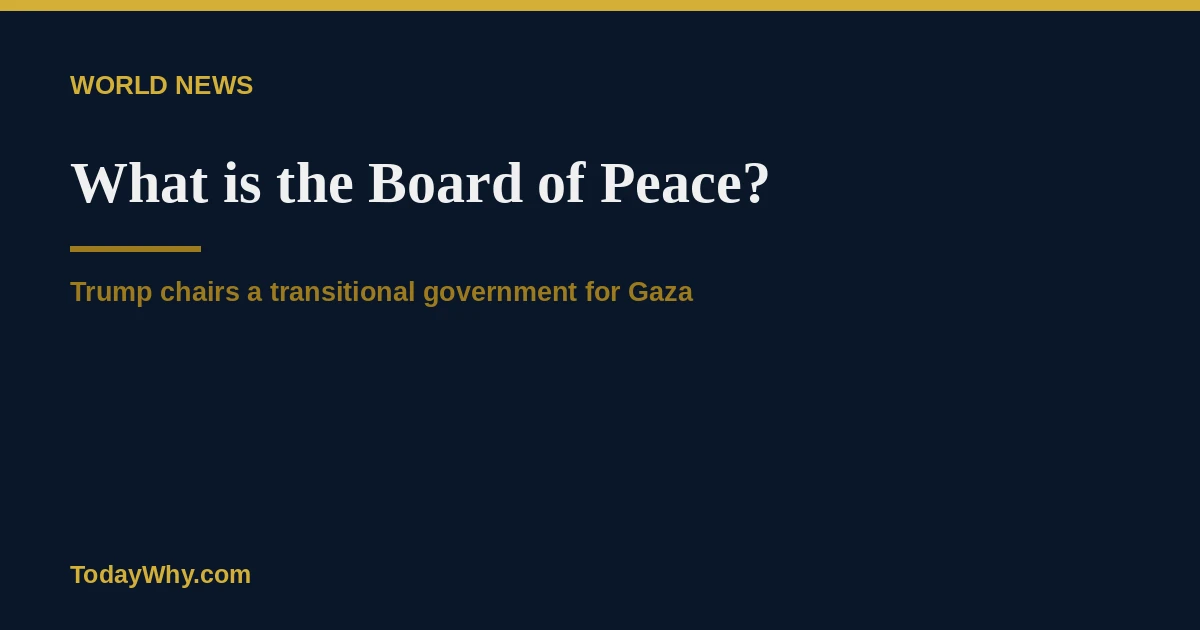 What is the Board of Peace? Who runs Gaza’s transition?
