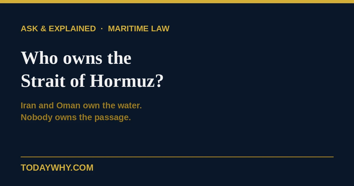 Who owns the Strait of Hormuz? Iran, Oman, or nobody 1 Who owns the Strait of Hormuz? Iran, Oman, or nobody