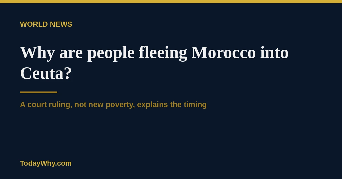Why are people fleeing Morocco into Ceuta?