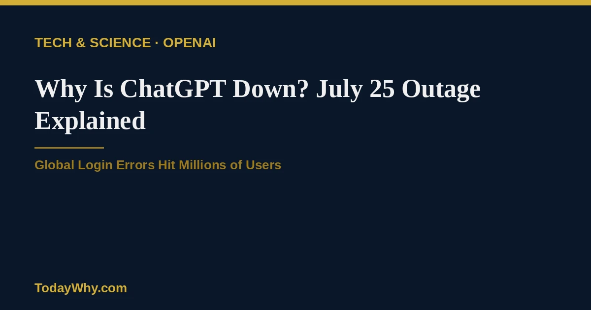 Why is ChatGPT down? July 25 outage explained