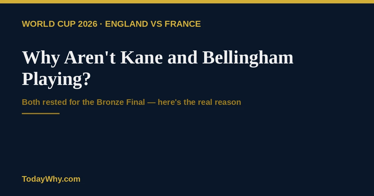 Why aren't Harry Kane and Jude Bellingham playing for England vs France?