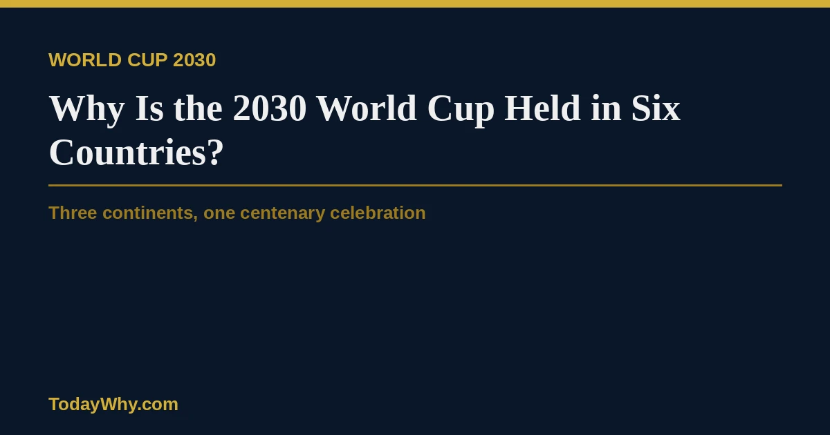 Why Is the 2030 World Cup Held in Six Countries?
