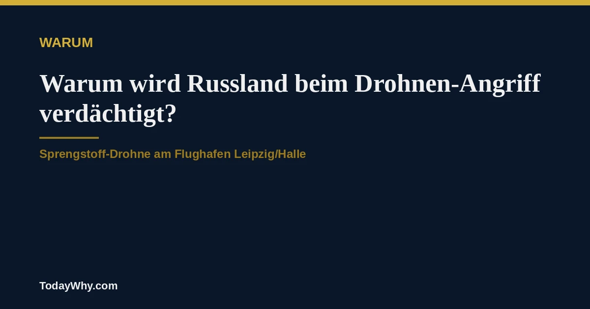 Drohnenangriff in Leipzig: Warum wird Russland verdächtigt?