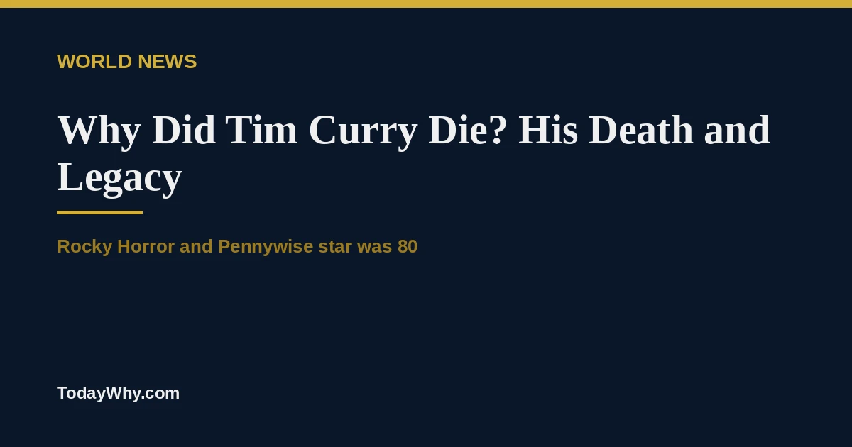 Why did Tim Curry die? His Death and Legacy Explained