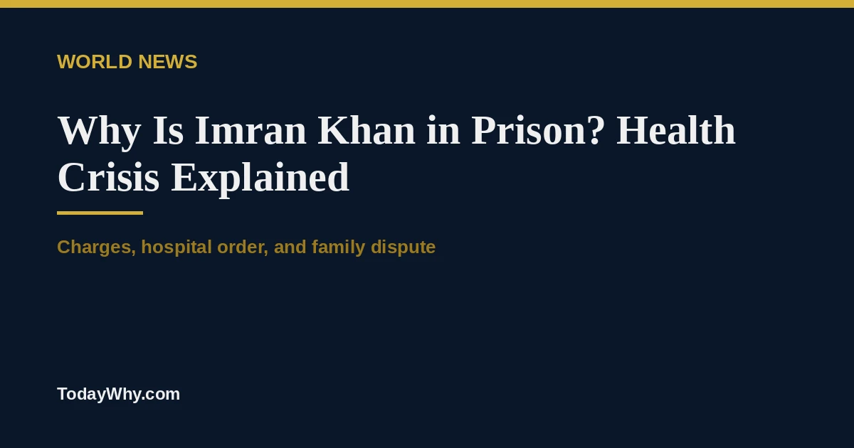Why is Imran Khan in prison? Health crisis explained