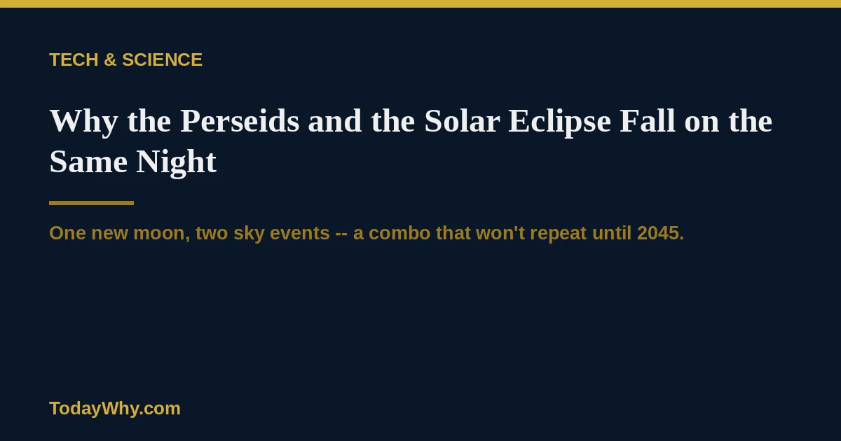 Why the Perseids and the Solar Eclipse fall on the same night