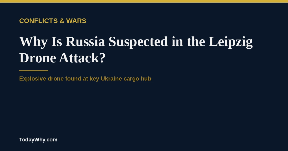 Why is Russia suspected in the Leipzig airport drone attack?